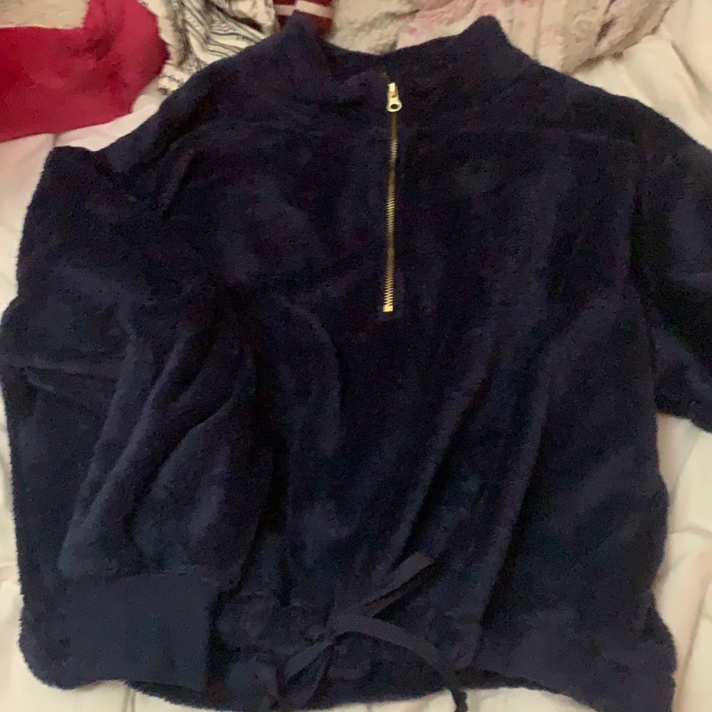 Fluffy on the inside and out navy blue sweater.